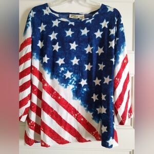 Patriotic Stars and Stripes Women's Top - NWOT